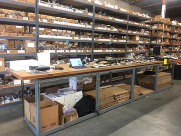 EPS power steering shop supply shelves holding rebuild kit components